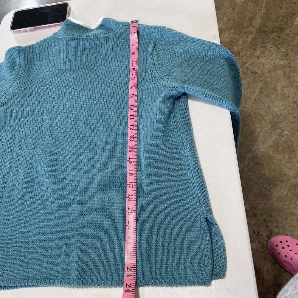 Appleseed's Women's Acrylic Turquoise Pullover Sweater‎ Medium - Picture 7 of 9